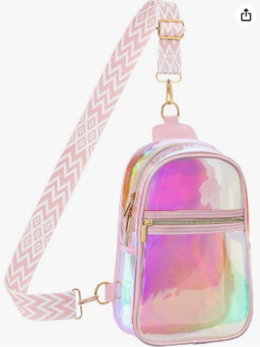 Clear Stadium Approved Sling Bag Holographic Festival Crossbody with Jacquard St